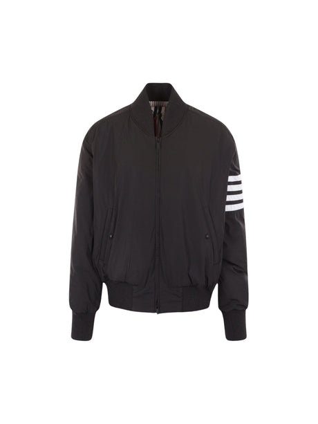 4bar Nylon Bomber Down Jacket-THOM BROWNE-JOHN JULIA