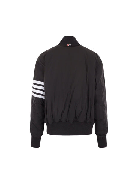 4bar Nylon Bomber Down Jacket-THOM BROWNE-JOHN JULIA