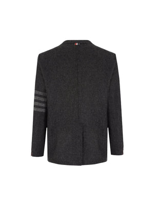 4bar Single-breasted Donegal Jacket-THOM BROWNE-JOHN JULIA