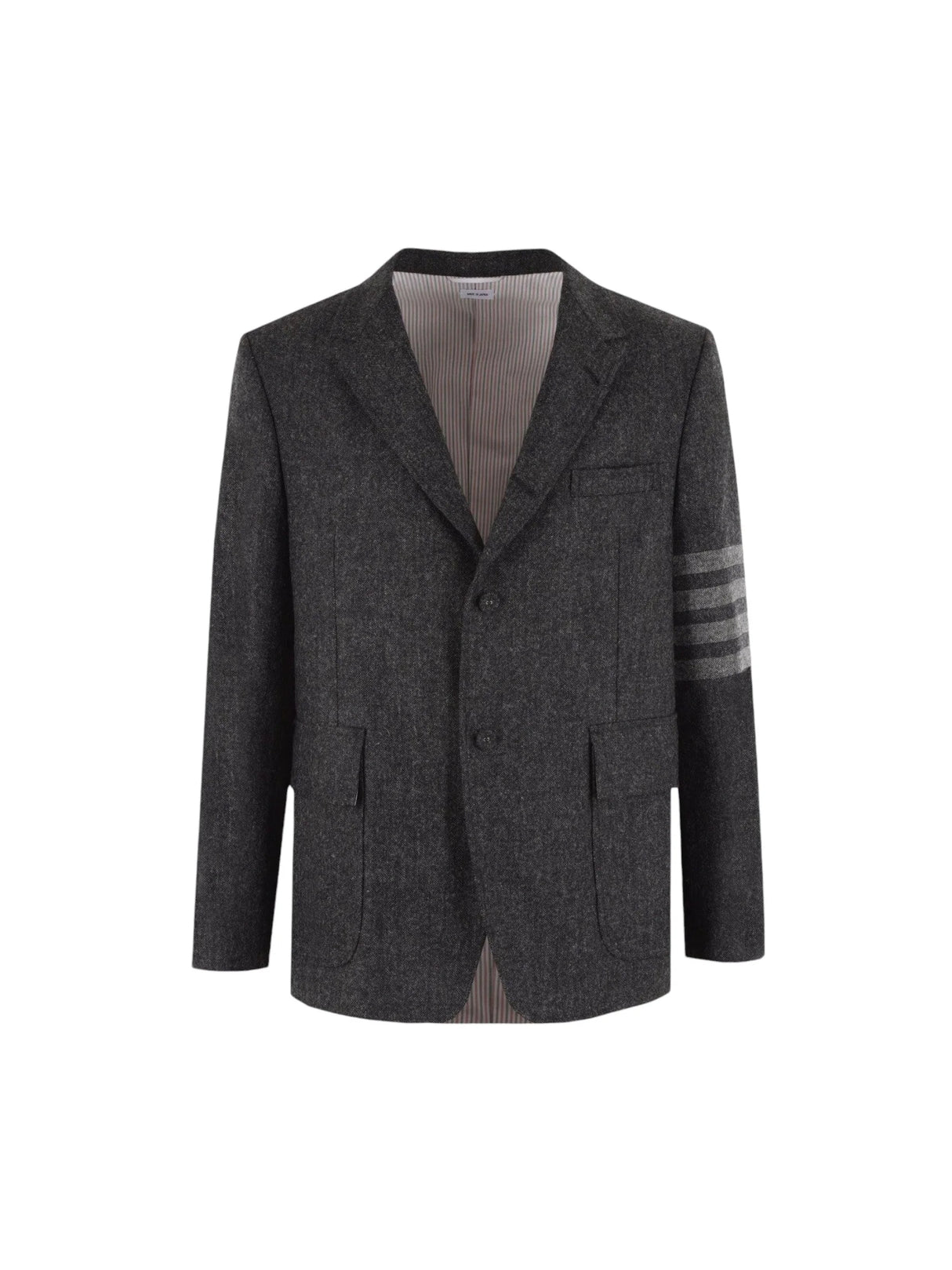 4bar Single-breasted Donegal Jacket-THOM BROWNE-JOHN JULIA