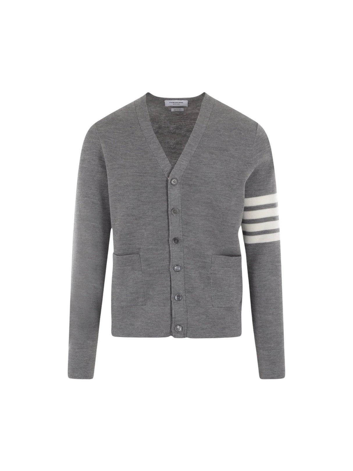 4bar Wool Cardigan-THOM BROWNE-JOHN JULIA