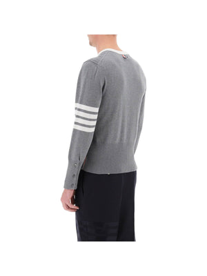 Cable 4-Bar Cotton Sweater