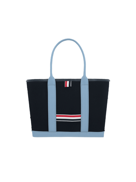 Canvas Interlock Small Tote Bag-THOM BROWNE-JOHN JULIA