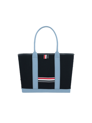 Canvas Interlock Small Tote Bag-THOM BROWNE-JOHN JULIA