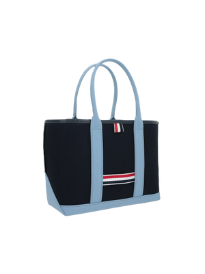 Canvas Interlock Small Tote Bag-THOM BROWNE-JOHN JULIA