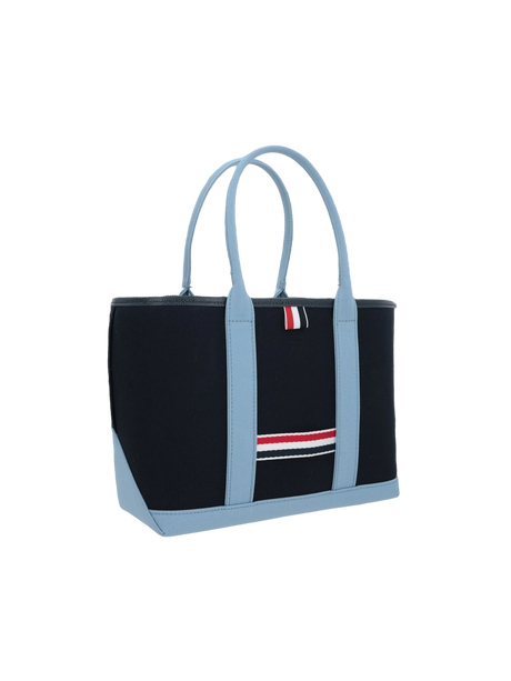 Canvas Interlock Small Tote Bag-THOM BROWNE-JOHN JULIA