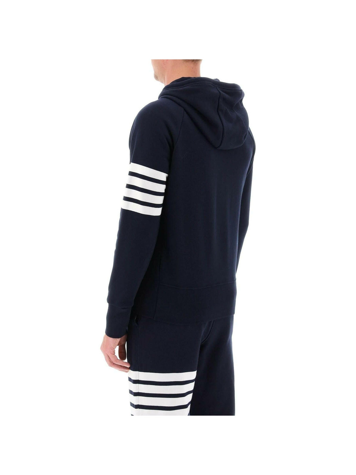 THOM BROWNE-Classic Loopback 4-Bar Full Zip Hoodie-JOHN JULIA