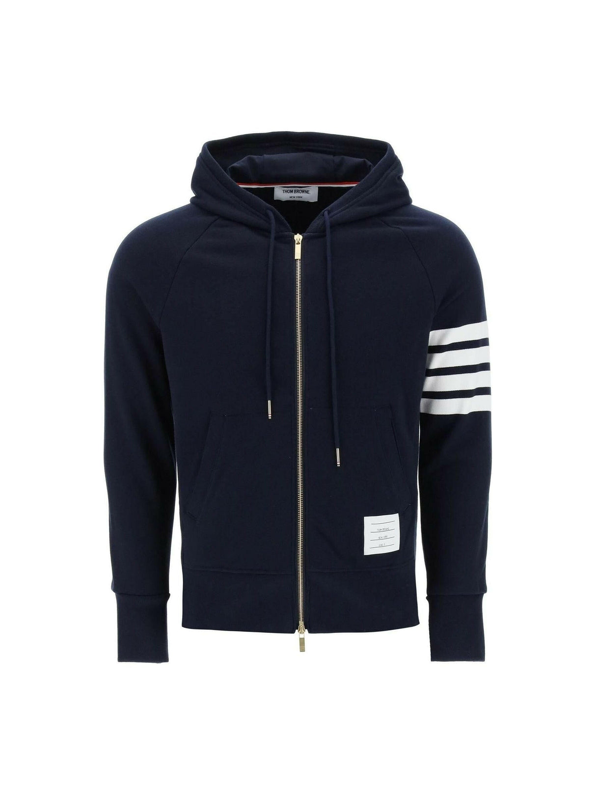 THOM BROWNE-Classic Loopback 4-Bar Full Zip Hoodie-JOHN JULIA