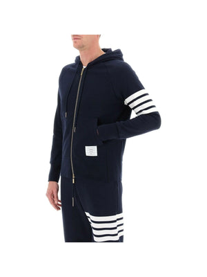 THOM BROWNE-Classic Loopback 4-Bar Full Zip Hoodie-JOHN JULIA