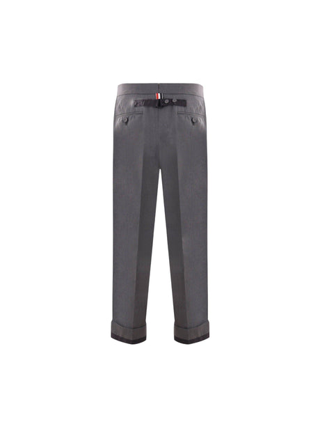 Cotton Blend Straight-leg Pants-THOM BROWNE-JOHN JULIA