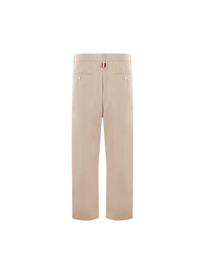 Cotton Blend Straight-leg Pants-THOM BROWNE-JOHN JULIA