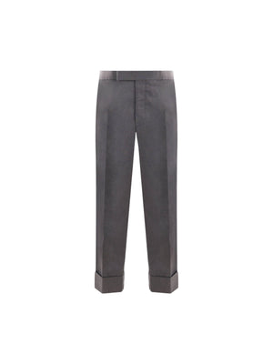 Cotton Blend Straight-leg Pants-THOM BROWNE-JOHN JULIA