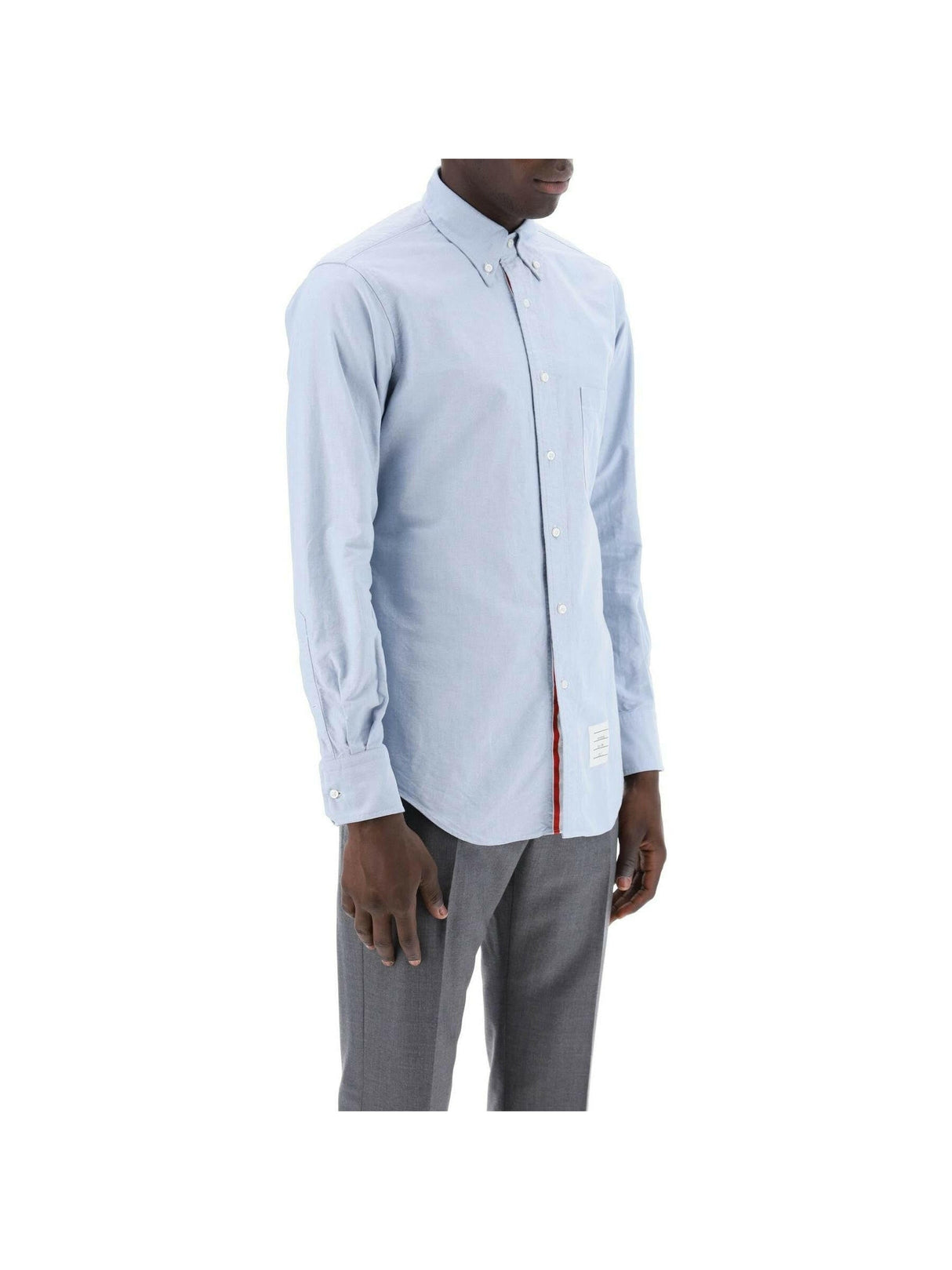 Cotton Oxford Grosgrain Placket Shirt.