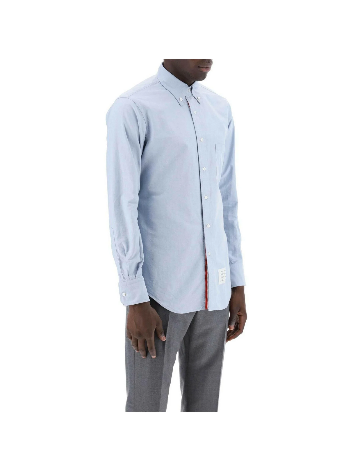 Cotton Oxford Grosgrain Placket Shirt.