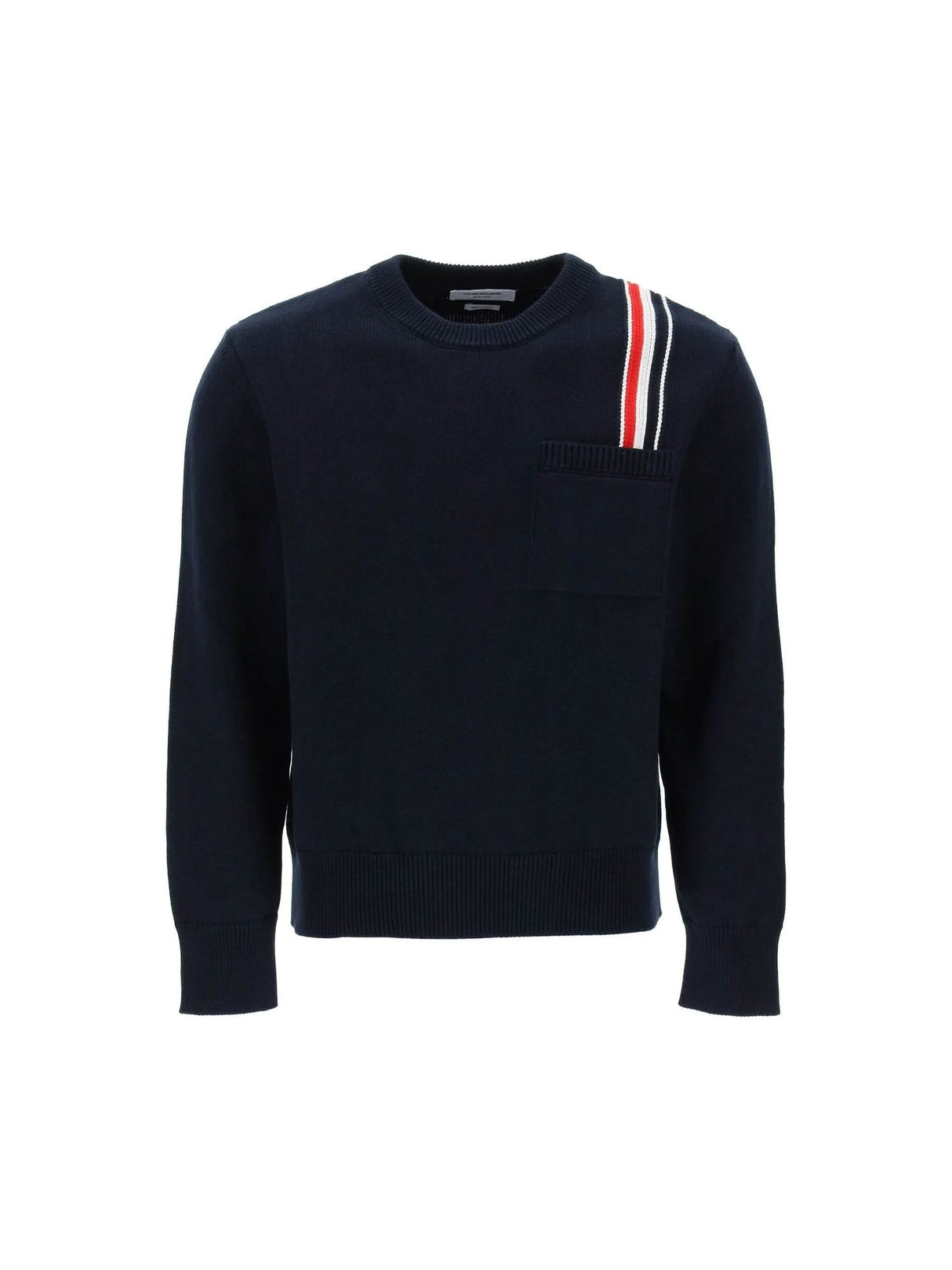 Cotton Pullover With Rwb Stripe