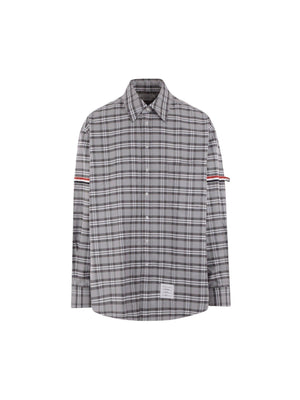 Cotton Twill Oversized Shirt-THOM BROWNE-JOHN JULIA