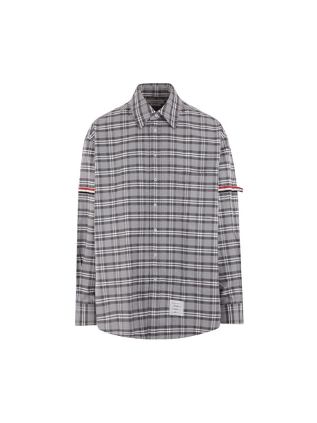 Cotton Twill Oversized Shirt-THOM BROWNE-JOHN JULIA