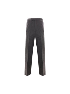 Crispy Wool Wide-leg Trousers-THOM BROWNE-JOHN JULIA