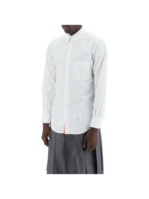 Grosgrain Placket Solid Poplin Shirt.