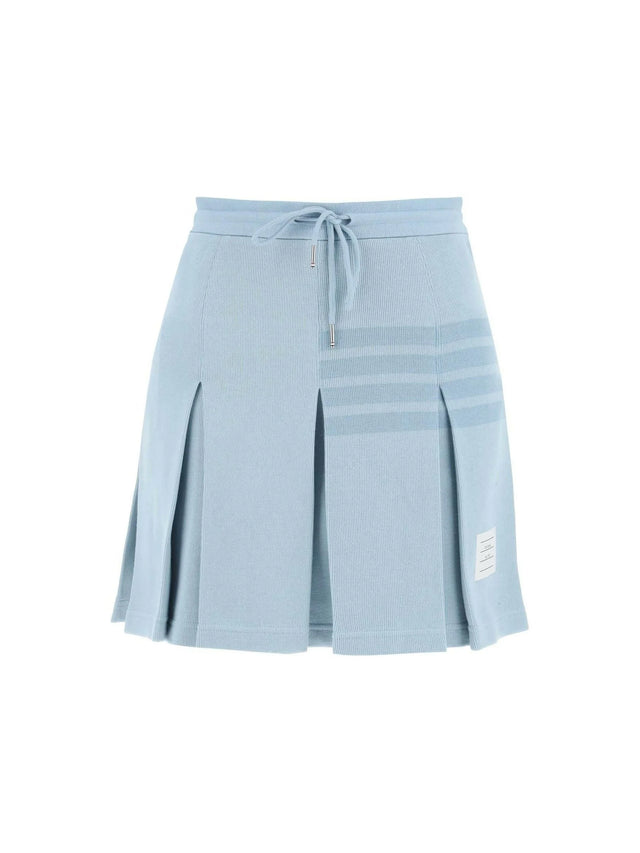 Knitted 4-Bar Pleated Skirt THOM BROWNE JOHN JULIA.