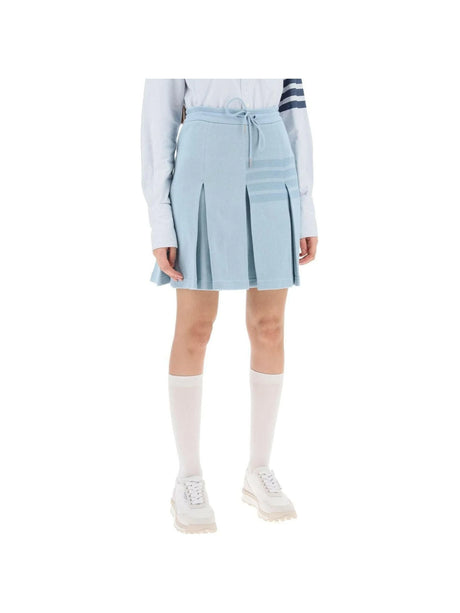 Knitted 4-Bar Pleated Skirt THOM BROWNE JOHN JULIA.