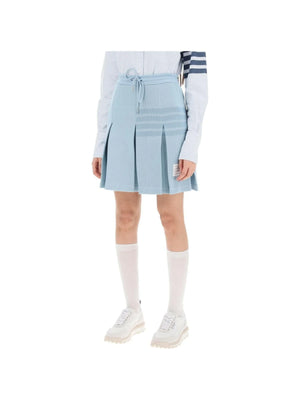 Knitted 4-Bar Pleated Skirt THOM BROWNE JOHN JULIA.