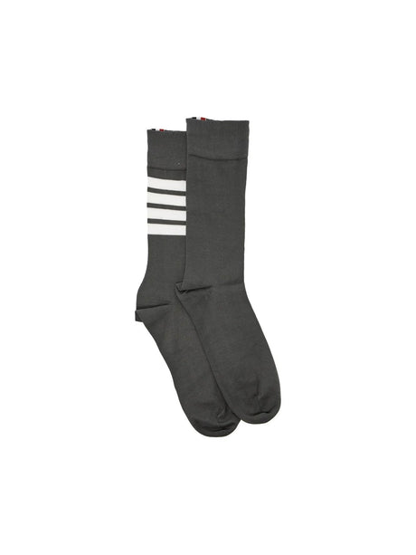 Lightweight 4-Bar Cotton Mid Socks