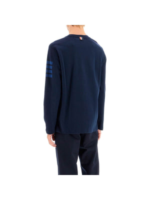 THOM BROWNE-Long Sleeved 4-Bar T-Shirt-JOHN JULIA