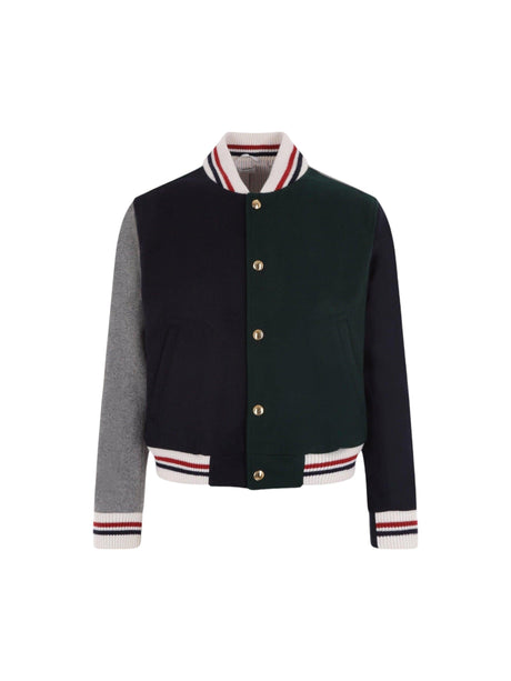 Melton Wool Bomber Jacket-THOM BROWNE-JOHN JULIA