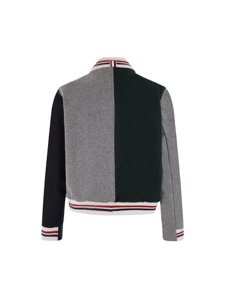 Melton Wool Bomber Jacket-THOM BROWNE-JOHN JULIA