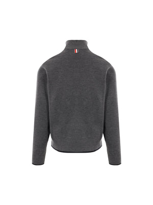 Merino Wool Half-zip Sweater-THOM BROWNE-JOHN JULIA