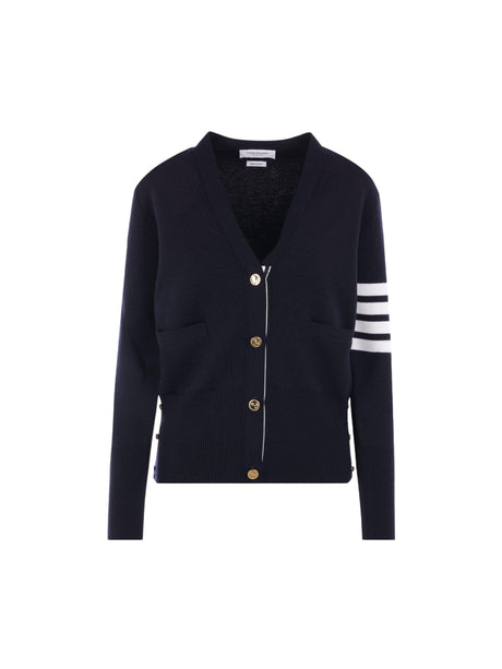 THOM BROWNE-Milano 4-bar Wool Cardigan-JOHN JULIA