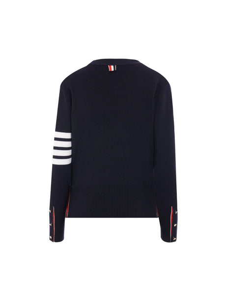 THOM BROWNE-Milano 4-bar Wool Cardigan-JOHN JULIA