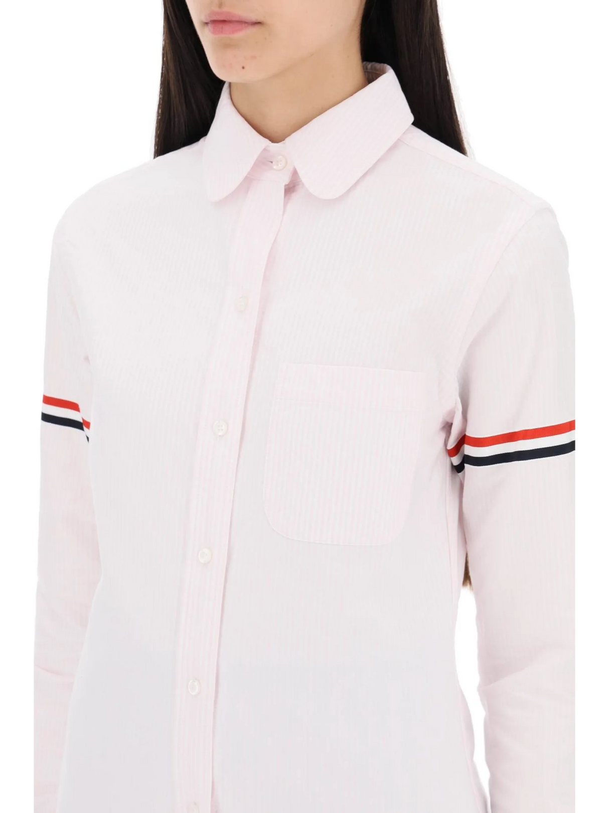 Oxford Striped Cotton Shirt-Thom Browne-JOHN JULIA