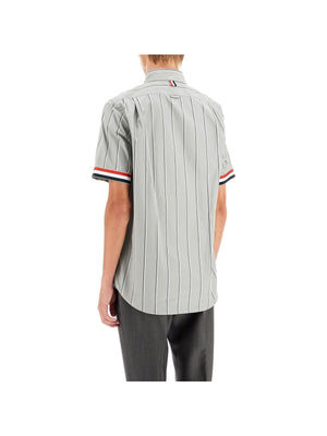 THOM BROWNE-Striped Short Sleeved Shirt -JOHN JULIA.