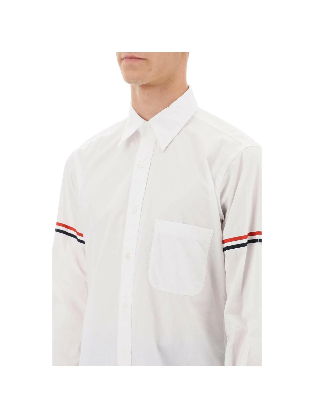 Oxford Striped Grosgrain Armband Classic Shirt.