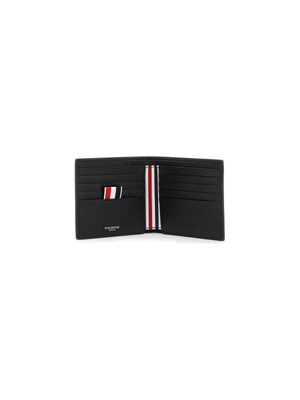 THOM BROWNE-Pebble Grain Leather Bi Fold Wallet -JOHN JULIA.