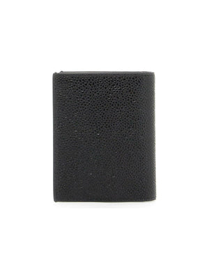 Pebble Grain Leather Double Card Holder.