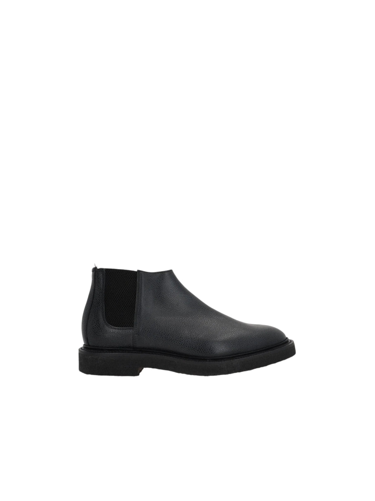 THOM BROWNE-Pebble Grain Leather Mid-top Chelsea Boots-JOHN JULIA