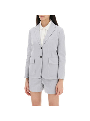 THOM BROWNE-Seersucker Single Breasted Jacket-JOHN JULIA