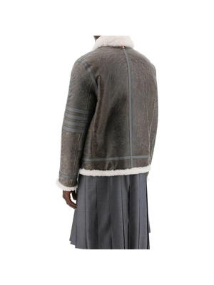 Cropped Shearling Montgomery Jacket-Thom Browne-JOHN JULIA