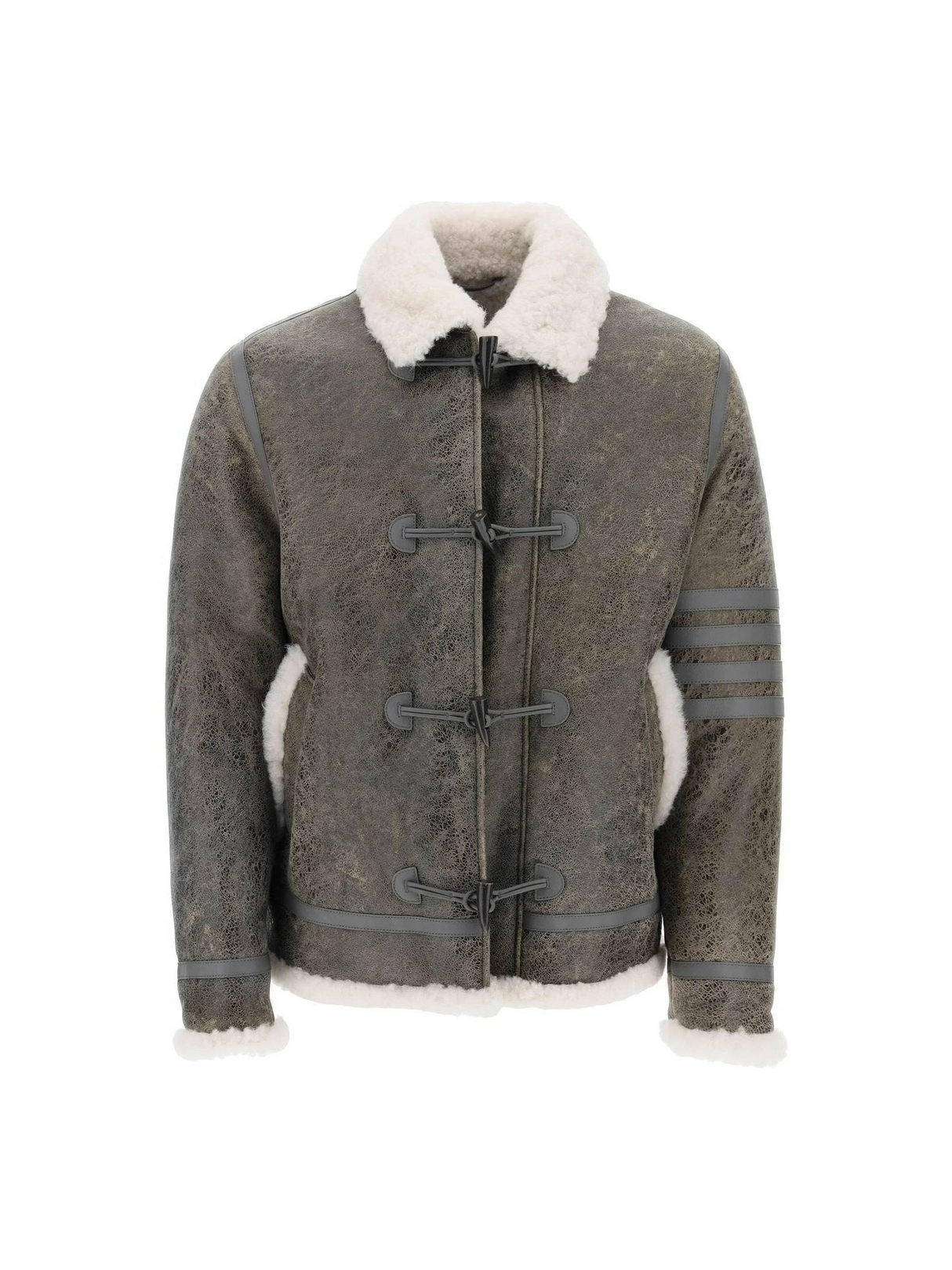 Cropped Shearling Montgomery Jacket-Thom Browne-JOHN JULIA