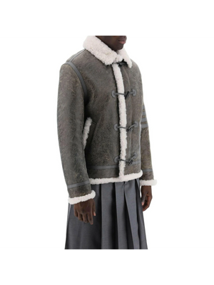 Cropped Shearling Montgomery Jacket-Thom Browne-JOHN JULIA