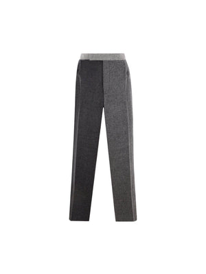 Shetland Wool Wide-leg Pants-THOM BROWNE-JOHN JULIA