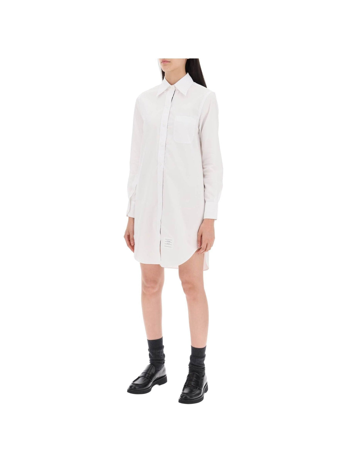 Short Button-Down Cotton Poplin Blouse - Women > Clothing > Dresses > Mini