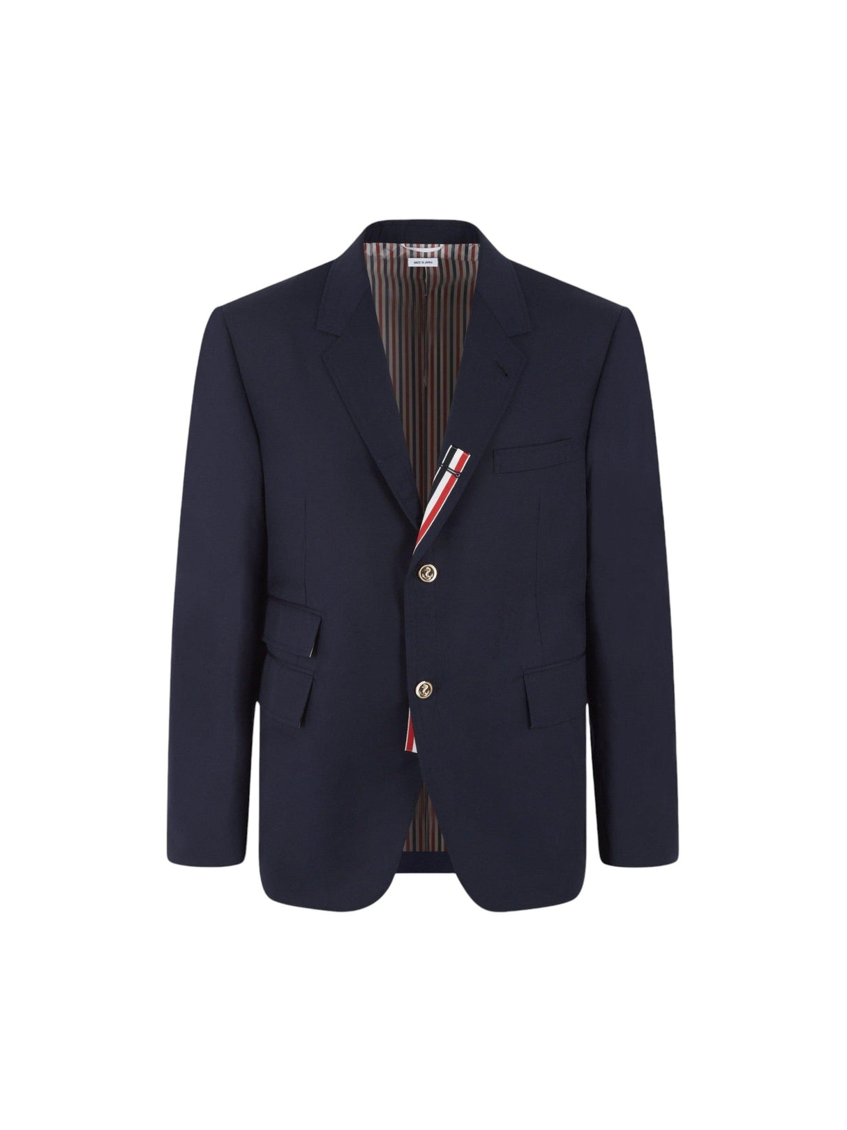 Single-breasted Cotton Blend Jacket-THOM BROWNE-JOHN JULIA