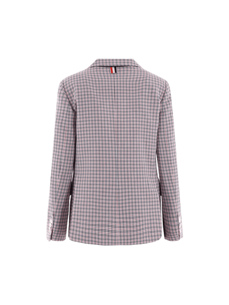 Single-breasted Cotton Crepe Jacket-THOM BROWNE-JOHN JULIA