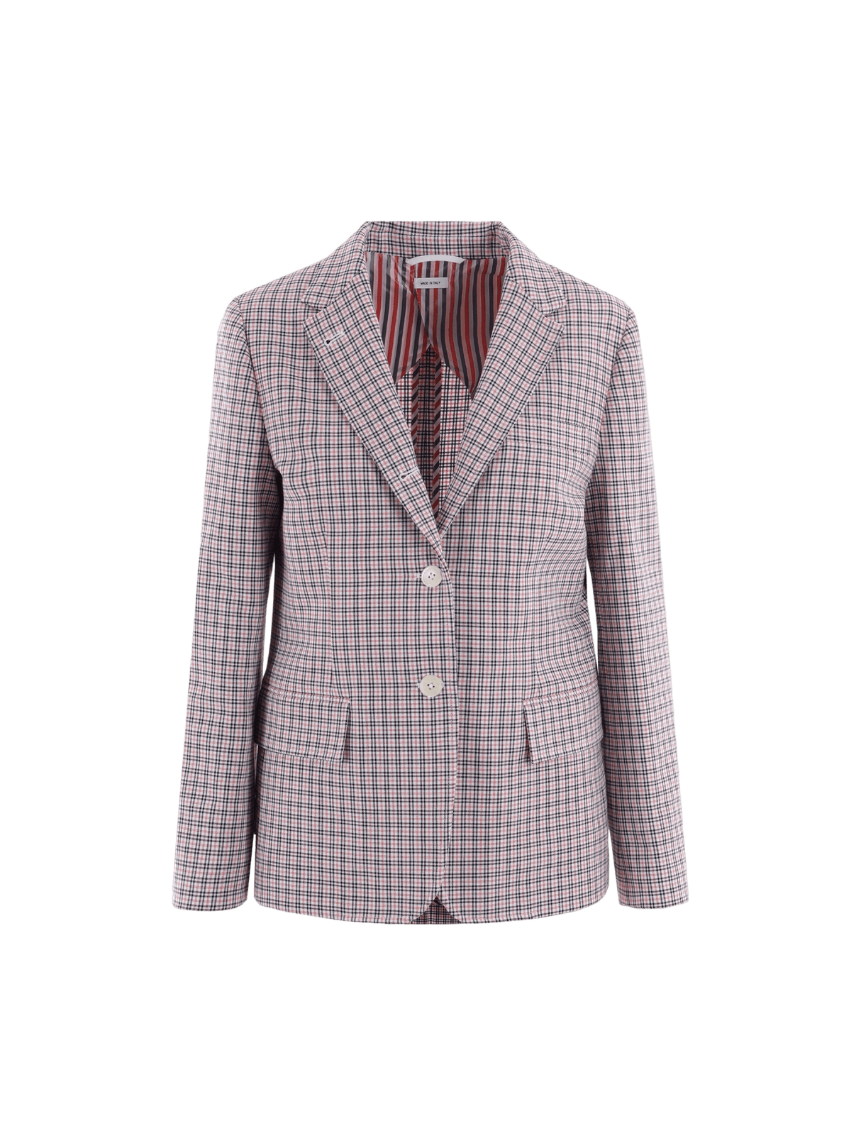 Single-breasted Cotton Crepe Jacket-THOM BROWNE-JOHN JULIA