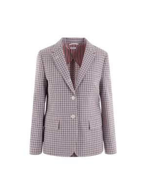 Single-breasted Cotton Crepe Jacket-THOM BROWNE-JOHN JULIA