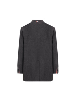 Single-breasted Crispy Wool Jacket-THOM BROWNE-JOHN JULIA